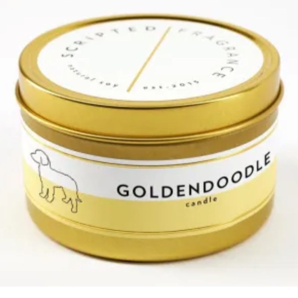 Goldendoodle Candle in Tin by Scripted Fragrance NEW Hand poured soy wax candle